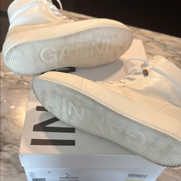 Ganni White Sneakers High-Top Sold out in stores Women’s Sz 9 or 39 Authentic - Picture 10 of 17